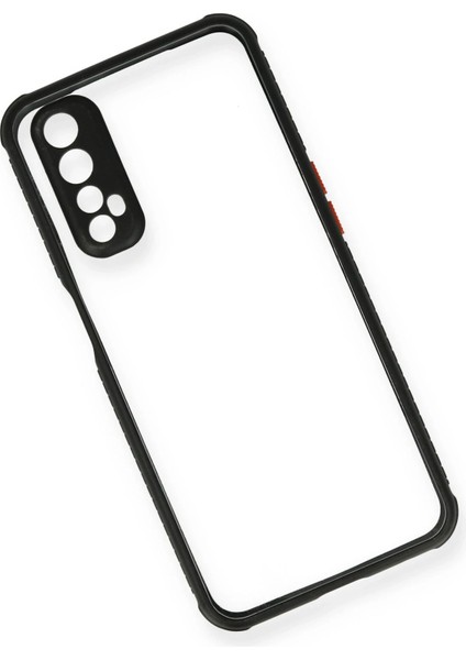 Realme 7 Kılıf Miami Şeffaf Silikon - Siyah Glstd