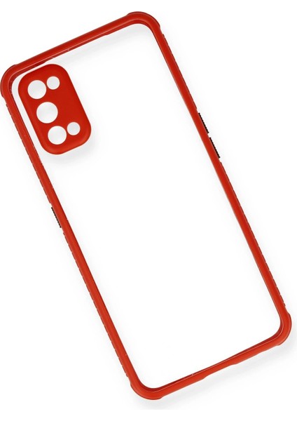 Realme 7 Pro Kılıf Miami Şeffaf Silikon - Kırmızı Glstd