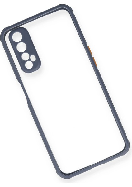 Realme 7 Kılıf Miami Şeffaf Silikon - Gri Glstd