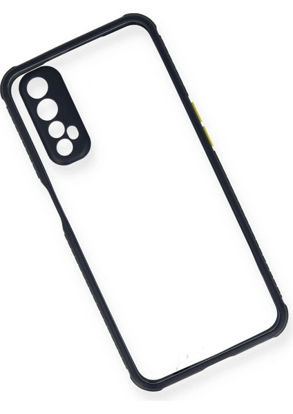 Realme 7 Kılıf Miami Şeffaf Silikon - Lacivert Glstd