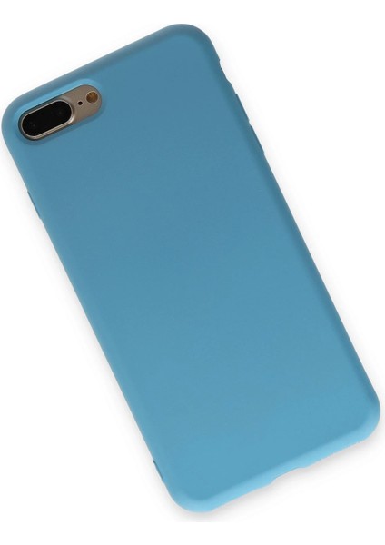 Apple iPhone 7 Plus Kılıf Nano Içi Kadife Silikon - Mavi Glstd