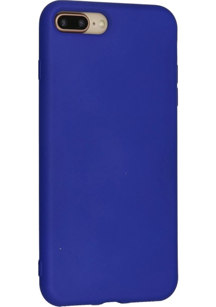 Apple iPhone 7 Plus Kılıf Nano Içi Kadife Silikon - Lacivert Glstd