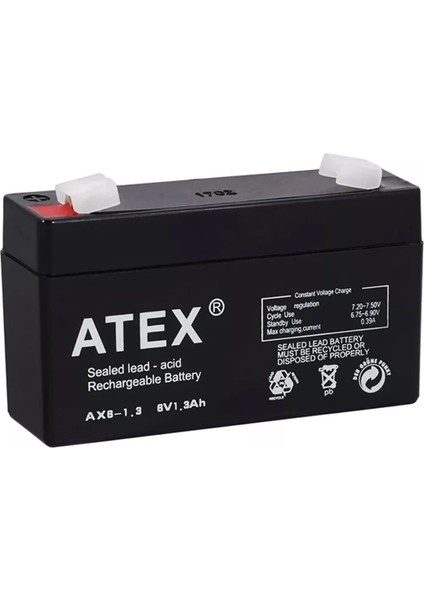Akü 6 Volt 1.3 Amper Atex Akü ( 98 x 25 x 52 mm ) (4172)