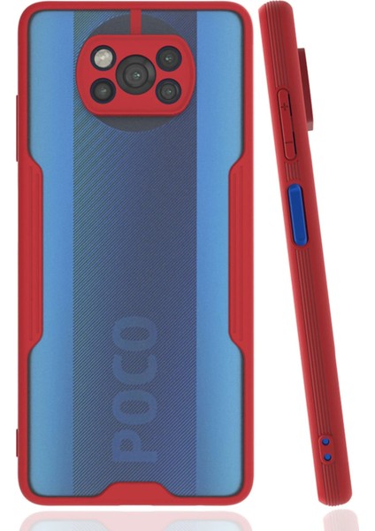 Xiaomi Pocophone X3 Kılıf Platin Silikon - Kırmızı Glstd