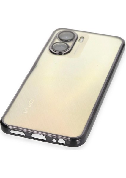 Vivo Y16 Kılıf Razer Lensli Silikon - Siyah Glstd