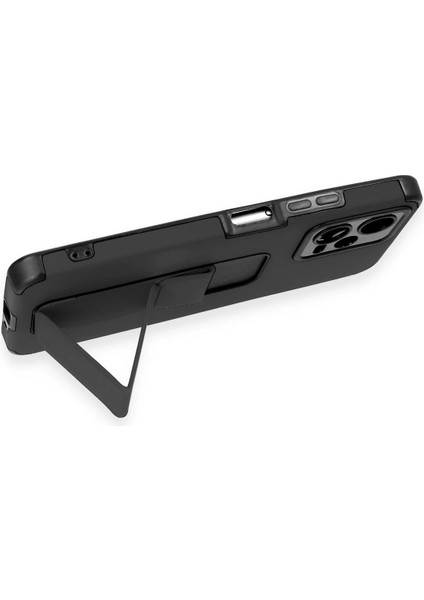 Xiaomi Poco X5 5g Kılıf Mega Standlı Silikon - Siyah Glstd