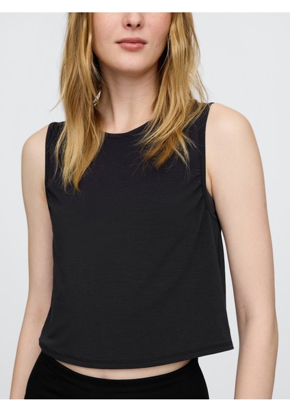 Kadın Siyah Gapfit Breathe Crop T-Shirt fiyatları
