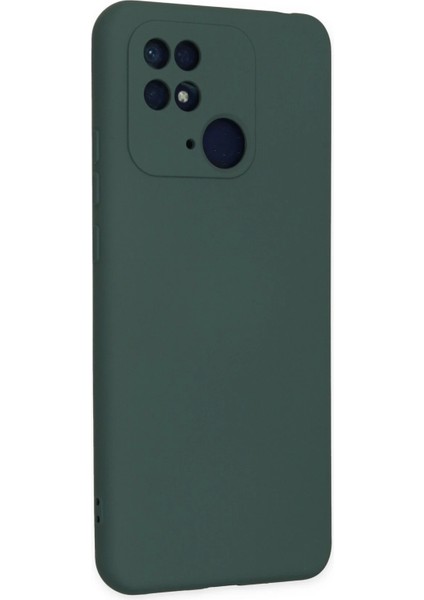 Xiaomi Redmi 10C Kılıf Nano Içi Kadife Silikon - Koyu Yeşil Glstd