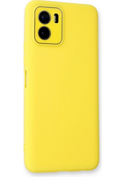 Vivo Y15S Kılıf Lansman Glass Kapak - Sarı Glstd