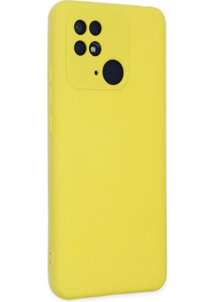 Xiaomi Redmi 10C Kılıf Nano Içi Kadife Silikon - Sarı Glstd
