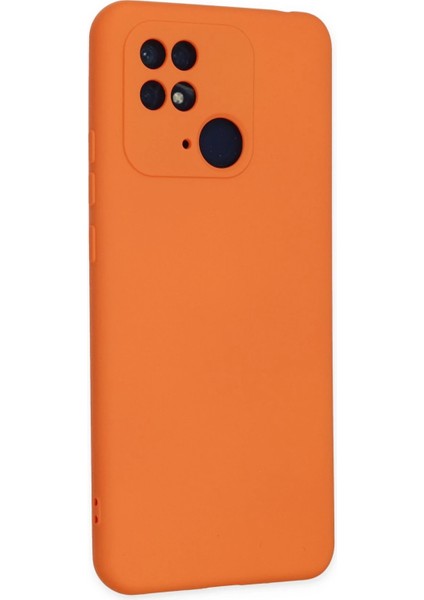 Xiaomi Redmi 10C Kılıf Nano Içi Kadife Silikon - Turuncu Glstd