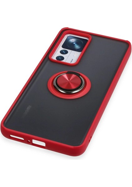 Xiaomi Mi 12T Pro Kılıf Montreal Yüzüklü Silikon Kapak - Kırmızı Glstd