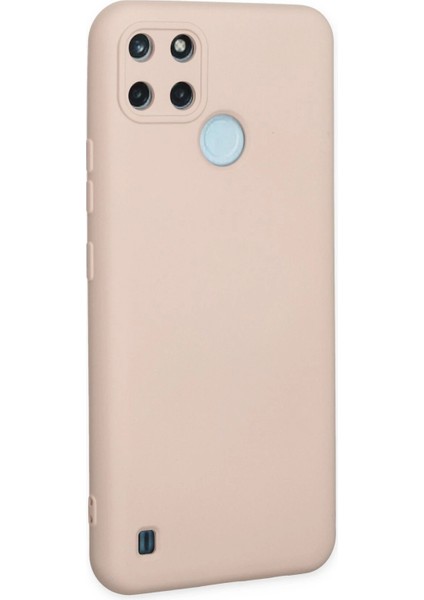 Realme C25Y Kılıf Nano Içi Kadife Silikon - Pudra Glstd