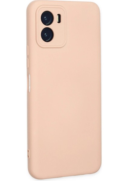 Vivo Y15S Kılıf Nano Içi Kadife Silikon - Pudra Glstd