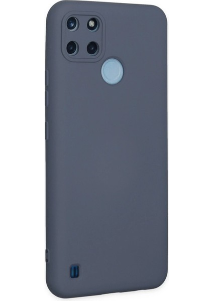 Realme C25Y Kılıf Nano Içi Kadife Silikon - Gri Glstd