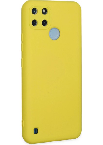 Realme C25Y Kılıf Nano Içi Kadife Silikon - Sarı Glstd