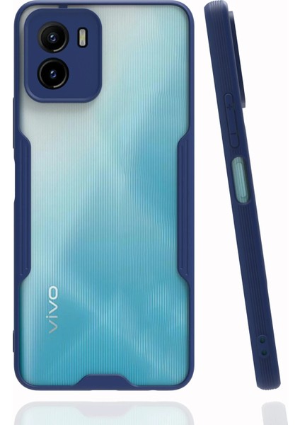 Vivo Y15S Kılıf Platin Silikon - Lacivert Glstd