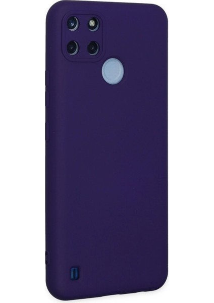 Realme C25Y Kılıf Nano Içi Kadife Silikon - Mor Glstd