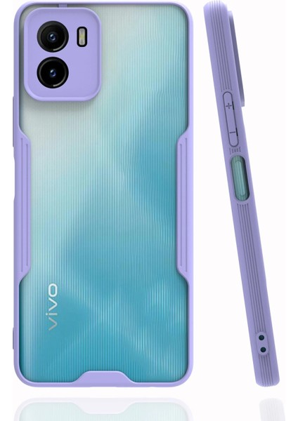 Vivo Y15S Kılıf Platin Silikon - Lila Glstd