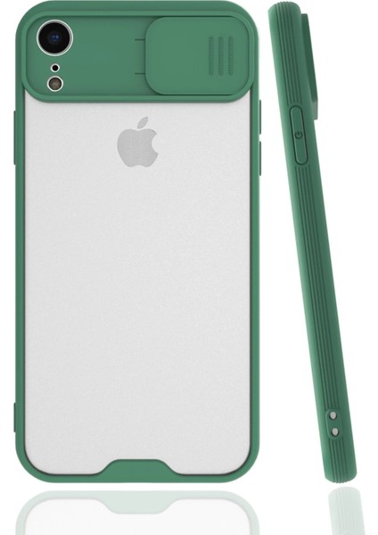 Apple iPhone Xr Kılıf Platin Kamera Koruma Silikon - Yeşil Glstd