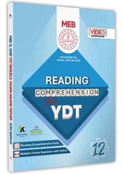 2025 Ydt Mebi Ingilizce 12. Sınıf Reading Okuma-Anlama Kitabı Soru Bankası Video Çözümlü