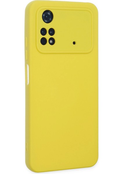 Xiaomi Poco M4 Pro 4g Kılıf Nano Içi Kadife Silikon - Sarı Glstd