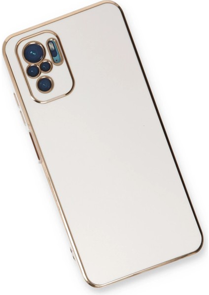 Xiaomi Redmi Note 10 Kılıf Volet Silikon - Beyaz Glstd