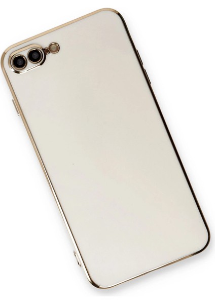 Apple iPhone 7 Plus Kılıf Volet Silikon - Beyaz Glstd