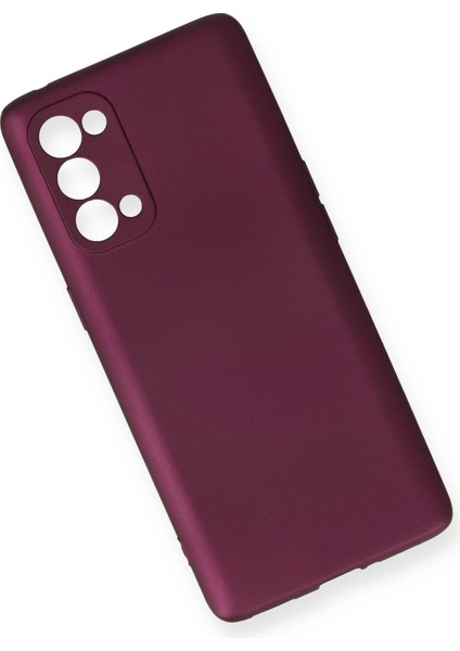 Reno 5 Pro Kılıf First Silikon - Mürdüm Glstd