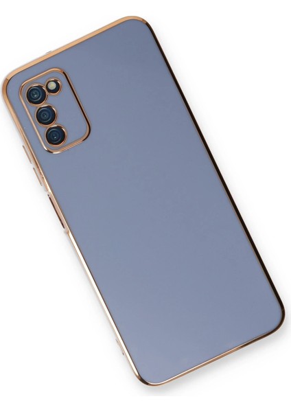 Samsung Galaxy A03S Kılıf Volet Silikon - Mavi Glstd