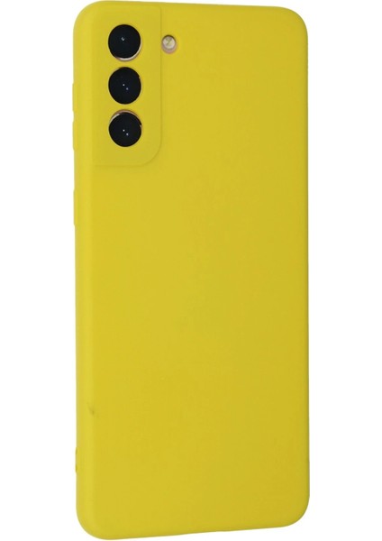 Samsung Galaxy S21 Plus Kılıf Nano Içi Kadife Silikon - Sarı Glstd