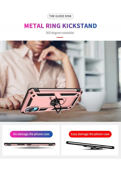 Samsung Galaxy A02 Kılıf Sofya Yüzüklü Silikon Kapak - Rose Glstd