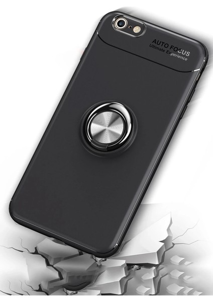 Apple iPhone 6 Kılıf Range Yüzüklü Silikon - Kırmızı Glstd