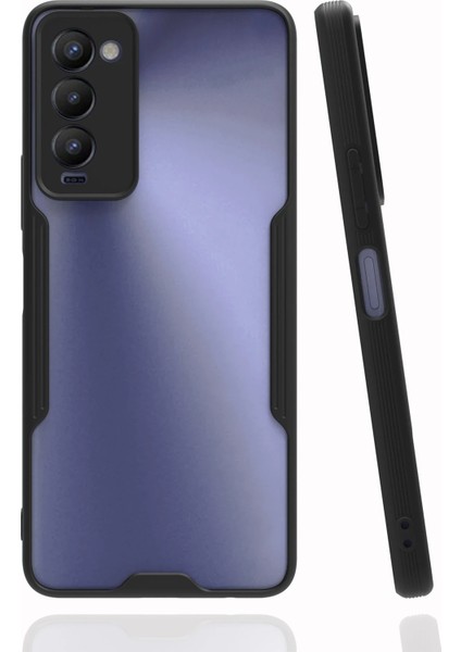Tecno Camon 18 Kılıf Platin Silikon - Siyah Glstd