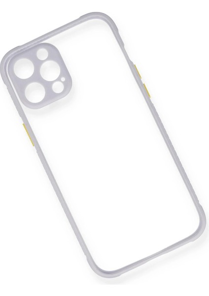 Apple iPhone 12 Kılıf Miami Şeffaf Silikon - Lila Glstd