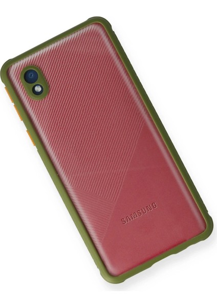 Samsung Galaxy A01 Core Kılıf Miami Şeffaf Silikon - Yeşil Glstd