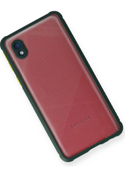 Samsung Galaxy A01 Core Kılıf Miami Şeffaf Silikon - Koyu Yeşil Glstd