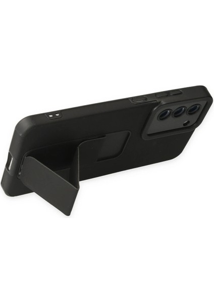 Samsung Galaxy S21 Fe Kılıf Mega Standlı Silikon - Siyah Glstd
