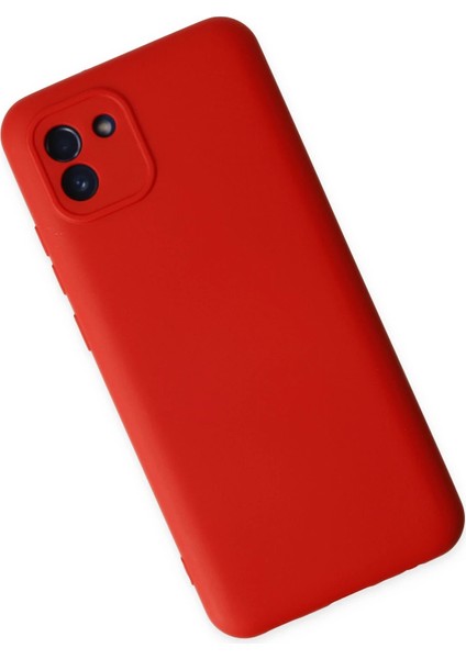 Samsung Galaxy A03 Kılıf Nano Içi Kadife Silikon - Kırmızı Glstd