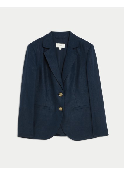 Keten Karışımlı Tek Düğmeli Blazer Ceket fırsatları