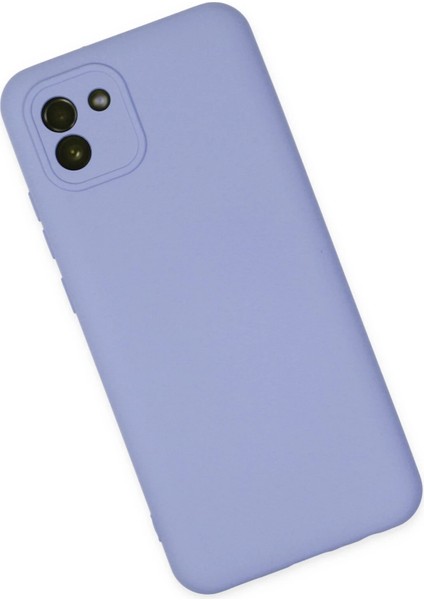 Samsung Galaxy A03 Kılıf Nano Içi Kadife Silikon - Lila Glstd