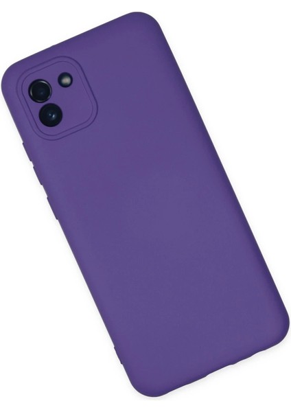 Samsung Galaxy A03 Kılıf Nano Içi Kadife Silikon - Mor Glstd