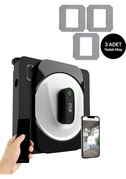 Elo Akıllı Cam Silme Robotu Uzaktan Kumandalı ve Mobil App Kontrollü Wi-Fi Cam Temizleyici X8681
