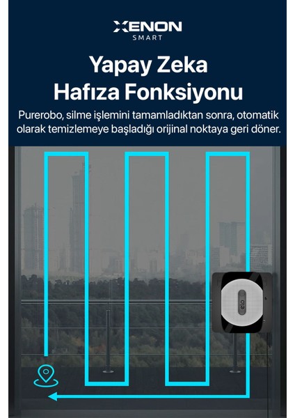 Elo Akıllı Cam Silme Robotu Uzaktan Kumandalı ve Mobil App Kontrollü Wi-Fi Cam Temizleyici X8681