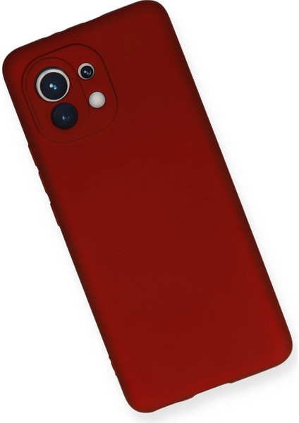Xiaomi Mi 11 Kılıf First Silikon - Bordo Glstd
