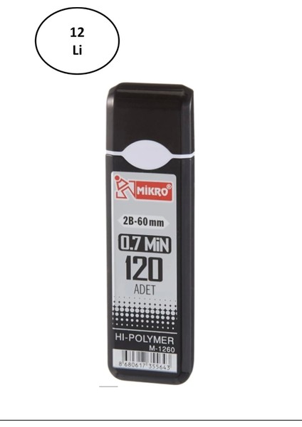 Mikro M-1260 60MM Kurşun Kalem Ucu 0.7mm 12'li