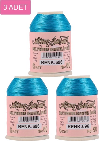 3 Adet Altınbaşak Oya ve Dantel Ipi 20 gr - Nemere - No: 696