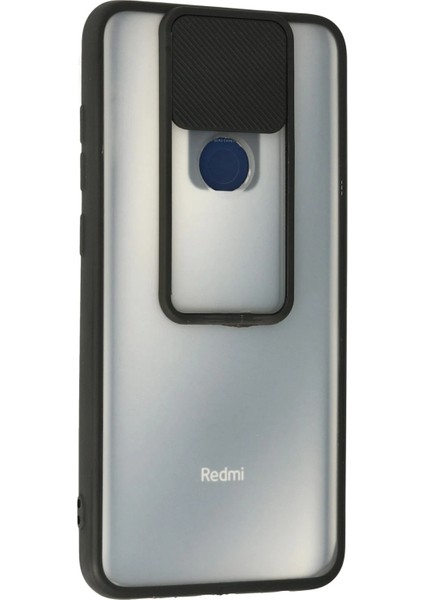 Xiaomi Redmi Note 9 Kılıf Palm Buzlu Kamera Sürgülü Silikon - Siyah Glstd