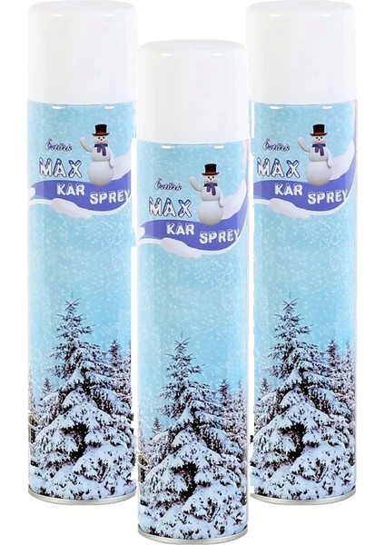 3 Adet Max Kar Köpüğü Spreyi, Eriyen Kar Taneleri, Parti Köpük Karı Yapar Kar Yağdıran Sprey 3X300 ml
