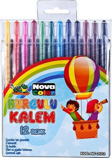 Nova Color 12 Li Çevirmeli Mum Boya NC-2122
